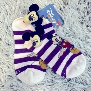 🆓FREE with purchase! Disney Mickey Mouse Striped Ankle Socks NWT